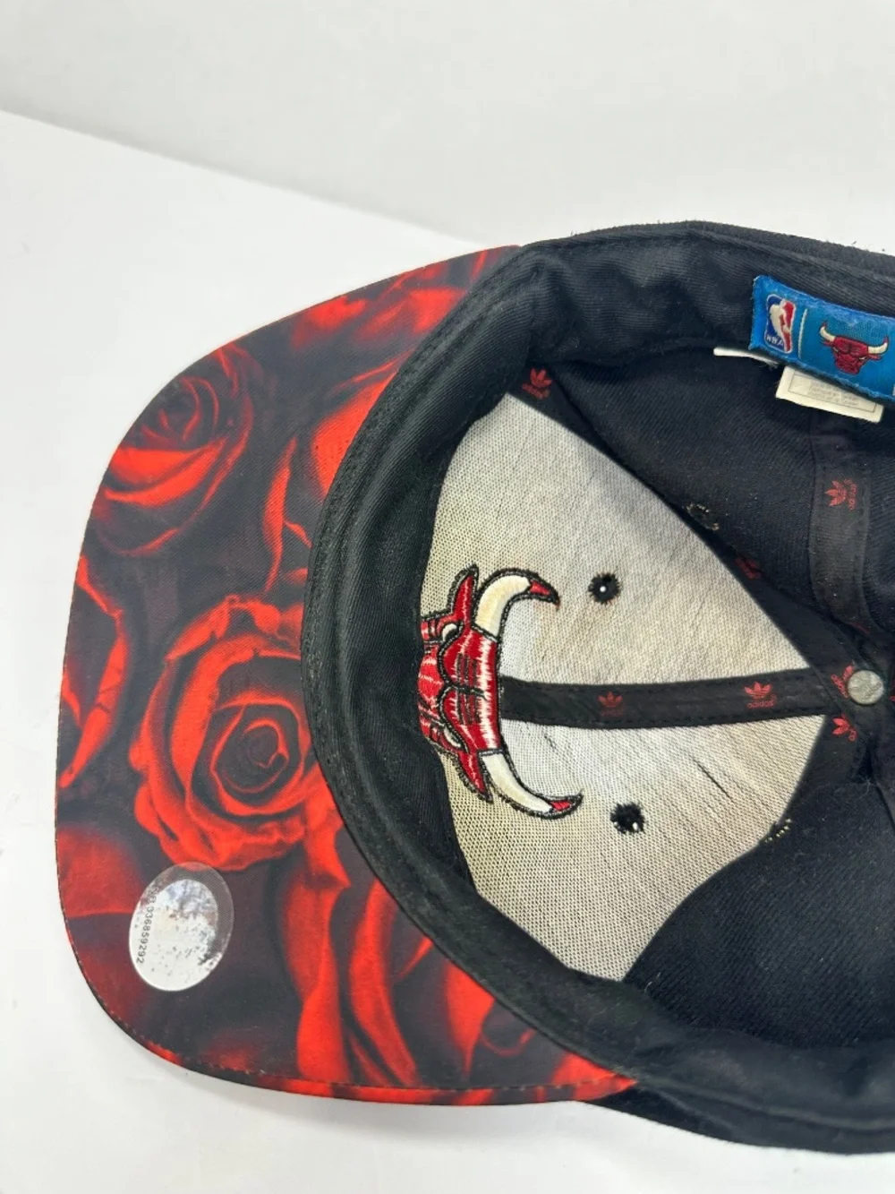 Adidas Chicago Bulls NBA Snapback Hat with Red Rose Graphic Brim
